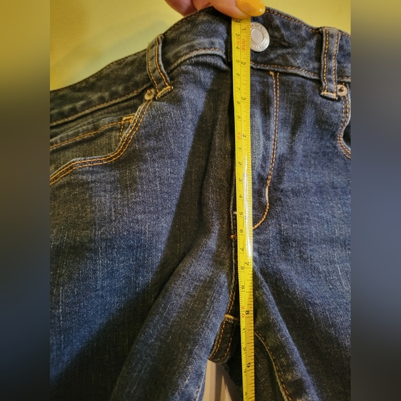 AEO dark blue skinny super stretch jeans sz6 like new - Picture 5 of 11
